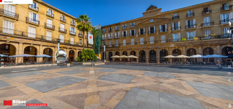 Plaza Nueva de Bilbao, vive en ambiente de la ciudad junto al Casco Viejo al visitar Bilbao